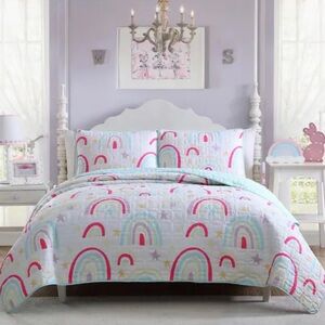KUTE KIDS TODDLER Rainbow Patterned quilt Bedding Set 2 piece double brushed